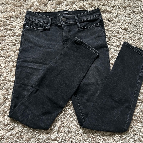 🩷ATHLETA SCULPTEK BLACK SKINNY JEANS SIZE 4 CARBON WASH TREND CAPSULE WARDROBE - Picture 3 of 9